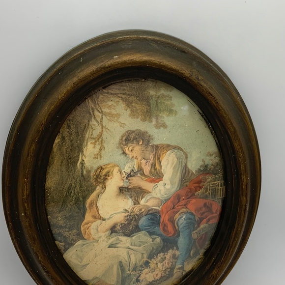 Vintage Action Italian Wall Hanging Picture Frame with Victorian Style Photo - Picture 2 of 15